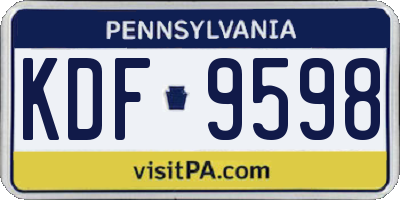 PA license plate KDF9598