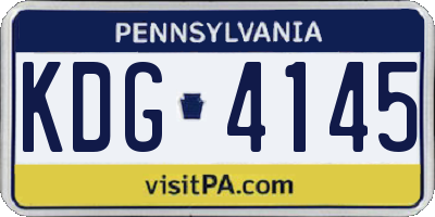 PA license plate KDG4145