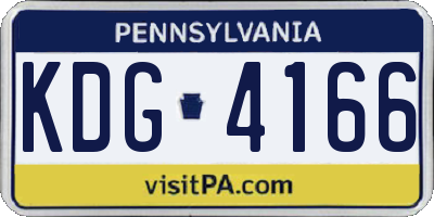 PA license plate KDG4166