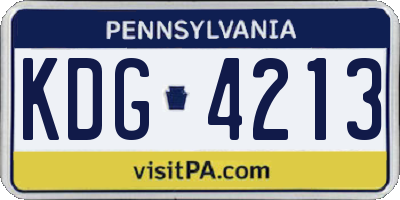 PA license plate KDG4213