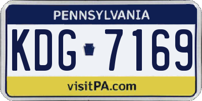 PA license plate KDG7169