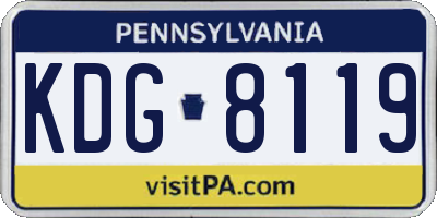 PA license plate KDG8119