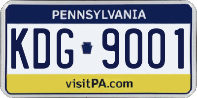 PA license plate KDG9001