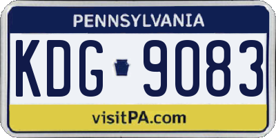 PA license plate KDG9083