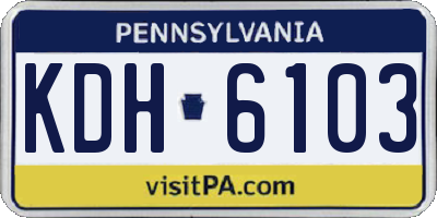 PA license plate KDH6103