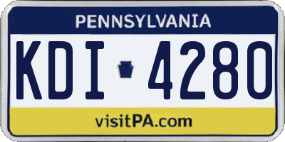 PA license plate KDI4280
