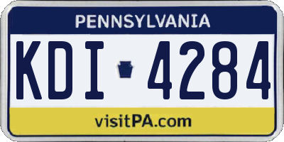 PA license plate KDI4284