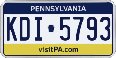 PA license plate KDI5793