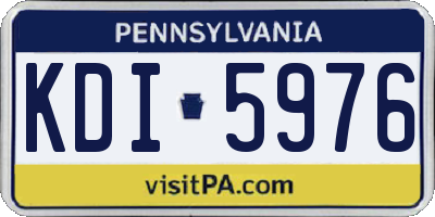 PA license plate KDI5976