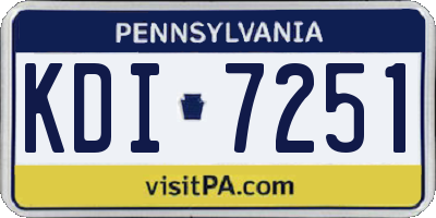 PA license plate KDI7251