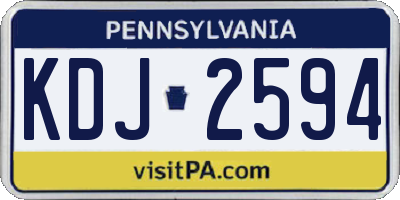 PA license plate KDJ2594