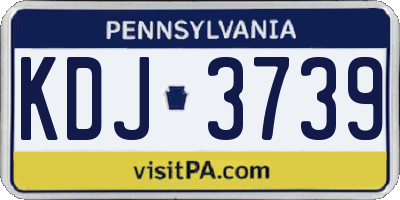 PA license plate KDJ3739