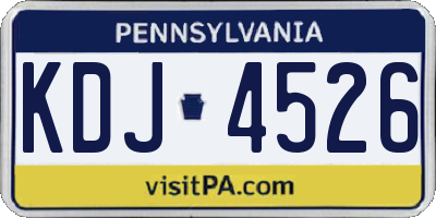 PA license plate KDJ4526