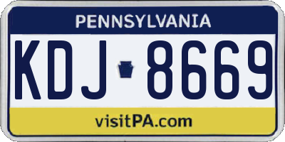 PA license plate KDJ8669