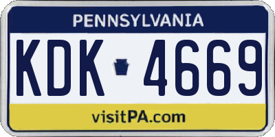 PA license plate KDK4669