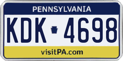 PA license plate KDK4698
