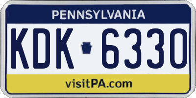 PA license plate KDK6330