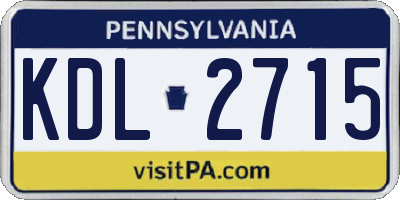 PA license plate KDL2715