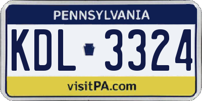 PA license plate KDL3324