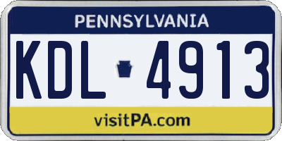 PA license plate KDL4913