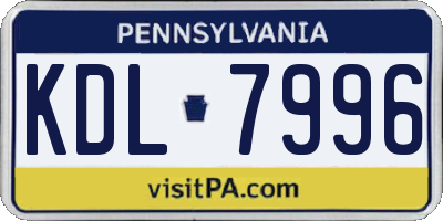 PA license plate KDL7996