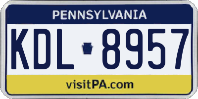 PA license plate KDL8957