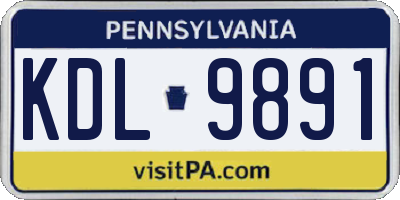 PA license plate KDL9891