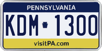 PA license plate KDM1300