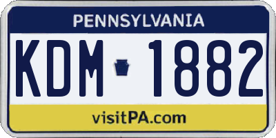 PA license plate KDM1882