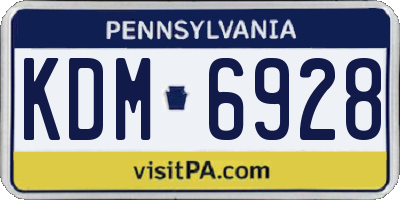 PA license plate KDM6928