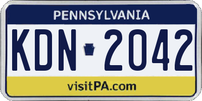 PA license plate KDN2042