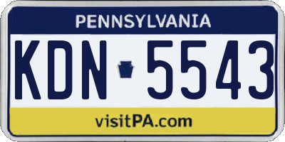 PA license plate KDN5543