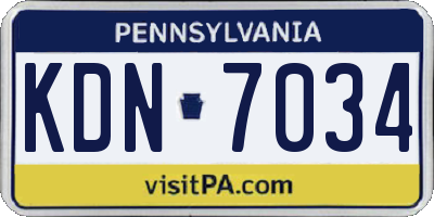 PA license plate KDN7034