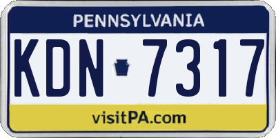 PA license plate KDN7317