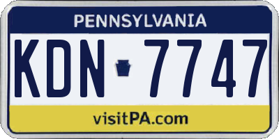 PA license plate KDN7747