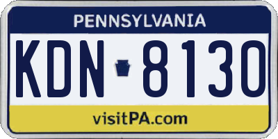 PA license plate KDN8130