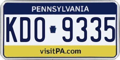 PA license plate KDO9335