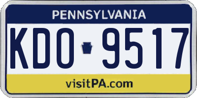 PA license plate KDO9517