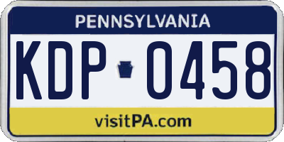 PA license plate KDP0458