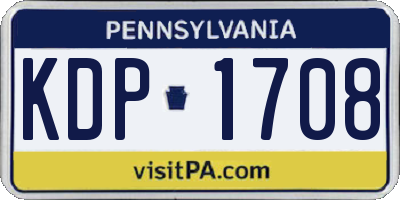 PA license plate KDP1708
