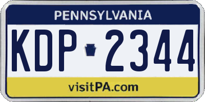 PA license plate KDP2344