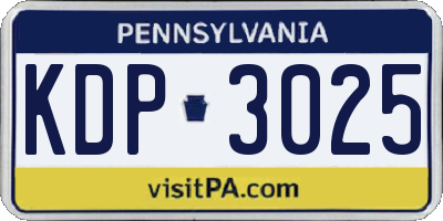 PA license plate KDP3025