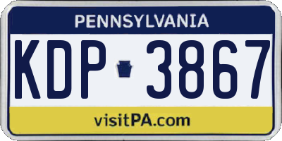 PA license plate KDP3867