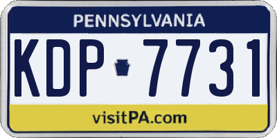 PA license plate KDP7731