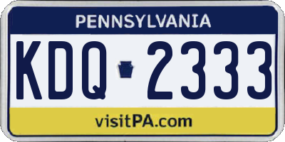 PA license plate KDQ2333