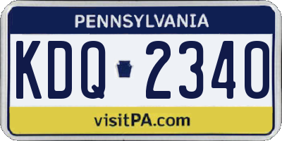 PA license plate KDQ2340