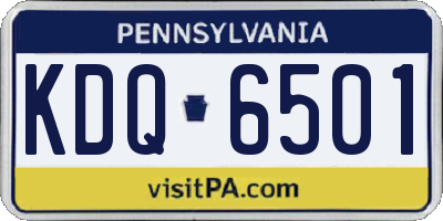 PA license plate KDQ6501