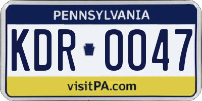 PA license plate KDR0047