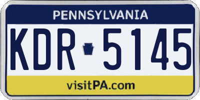 PA license plate KDR5145
