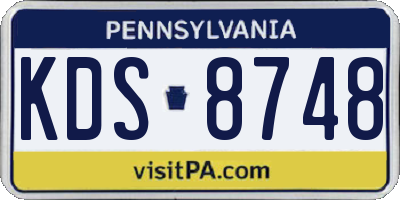 PA license plate KDS8748